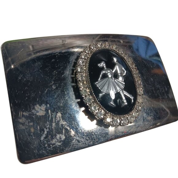 Vintage SQUARE DANCE WESTERN COWBOY BUCKLE &amp; HANKY SASH CLIP FITS 1.5" - Picture 2 of 9